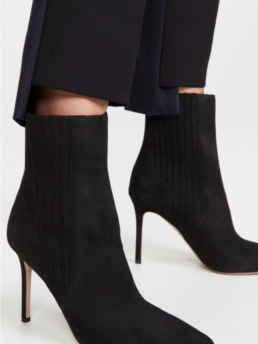 Via Spiga Corene Black Suede Pointed Toe Office Boots sz 9